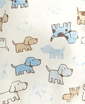 Baby Boys Cute Puppies Hat and Footed Coveralls Set