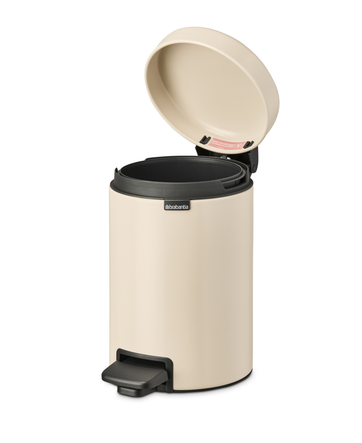 Brabantia New Icon Step On Trash Can, 0.8 Gallon, 3 Liter In Soft Beige
