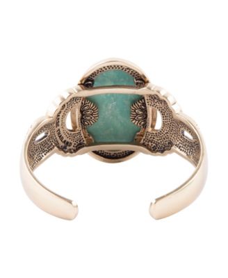 Agave Genuine Blue Turquoise Oval Cuff Bracelet