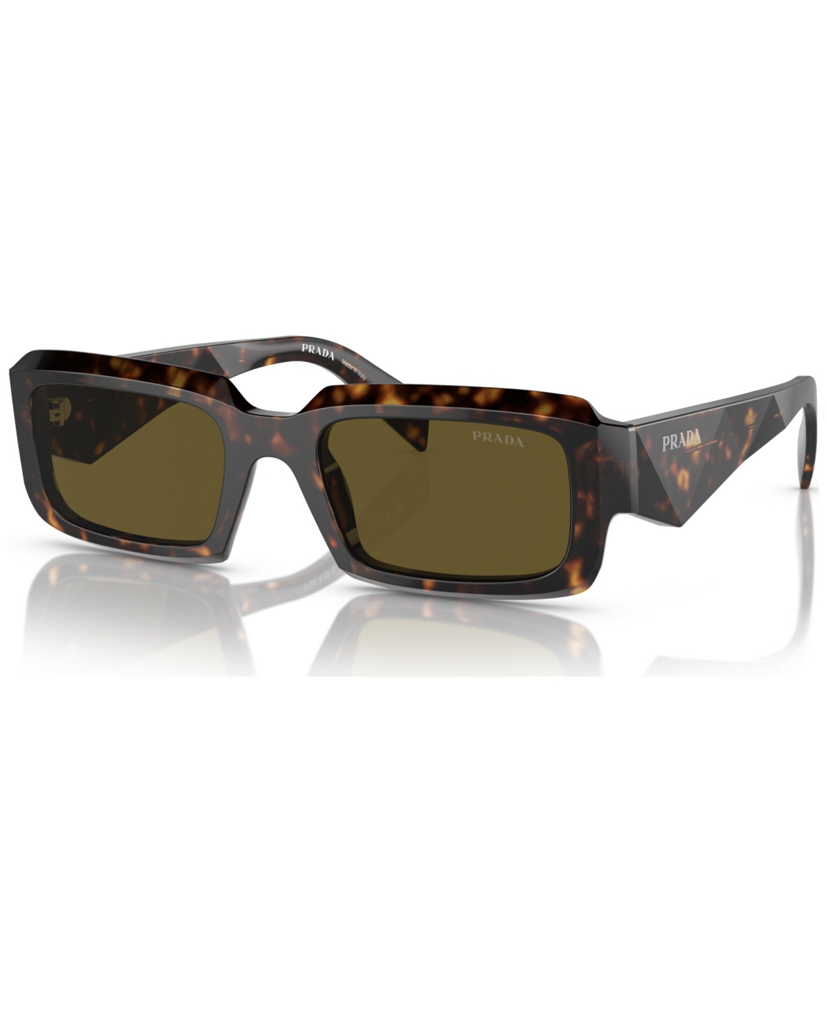 Prada Men's Low Bridge Fit Sunglasses, Pr 27zsf In Loden,black