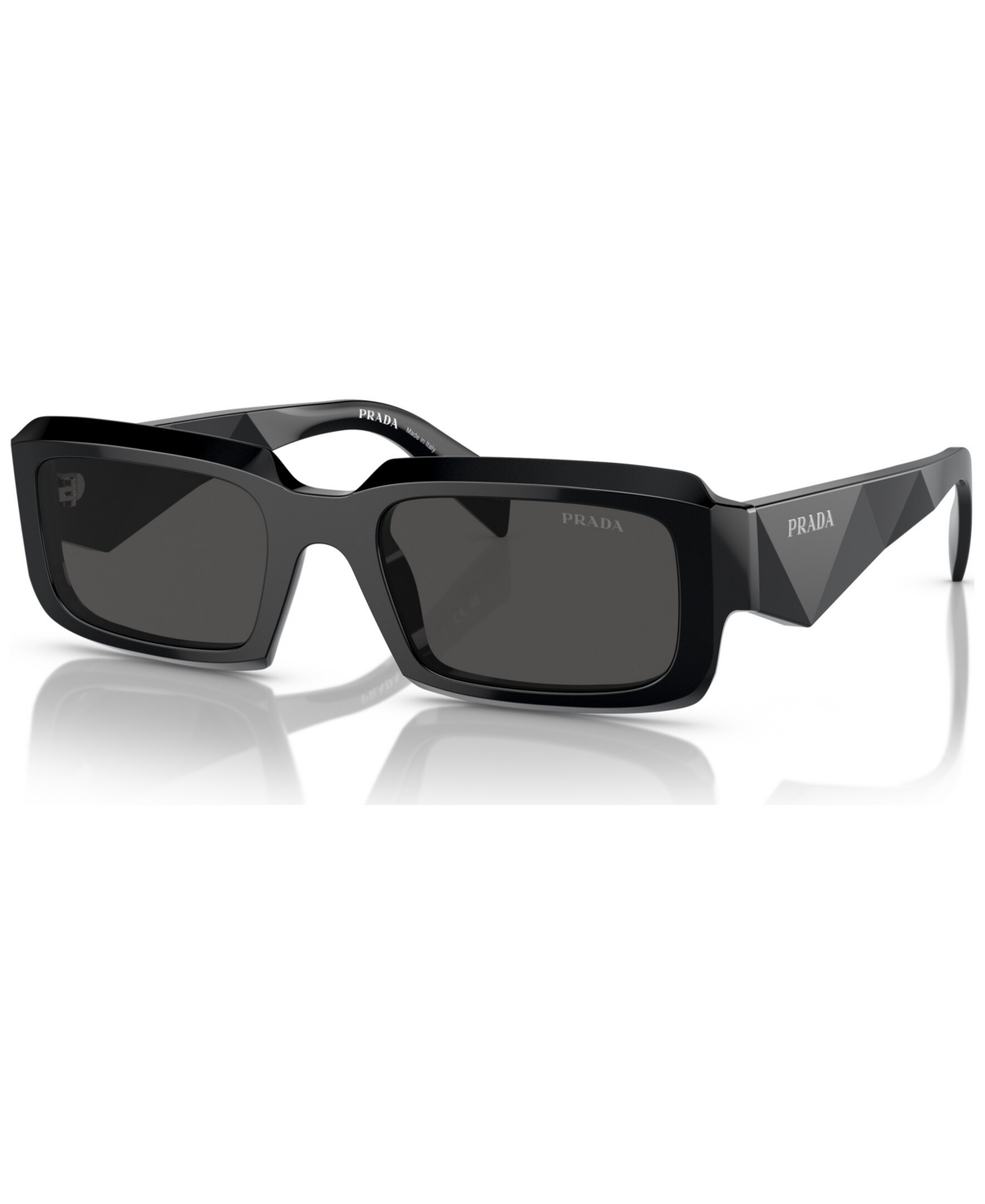 Prada Men's Low Bridge Fit Sunglasses, Pr 27zsf In Black