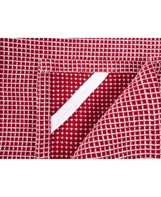 Center Band Waffle Cotton 4 Piece Flat Kitchen Towel, 18" x 28"