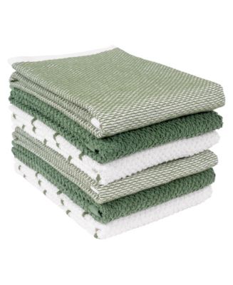 KAF Home Ayesha Curry Cotton 6 Piece Mixed Utility Kitchen Dish Towel, 18