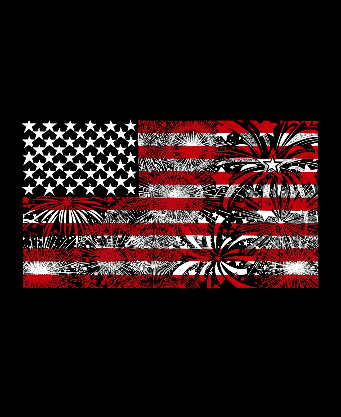 Мужская футболка LA Pop Art Raglan Baseball Word Art Fireworks American Flag, цвет: Чёрный / Белый — фото 3