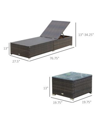 Pool Furniture, 2 Chaise Lounge Chairs & Table, Cushioned,