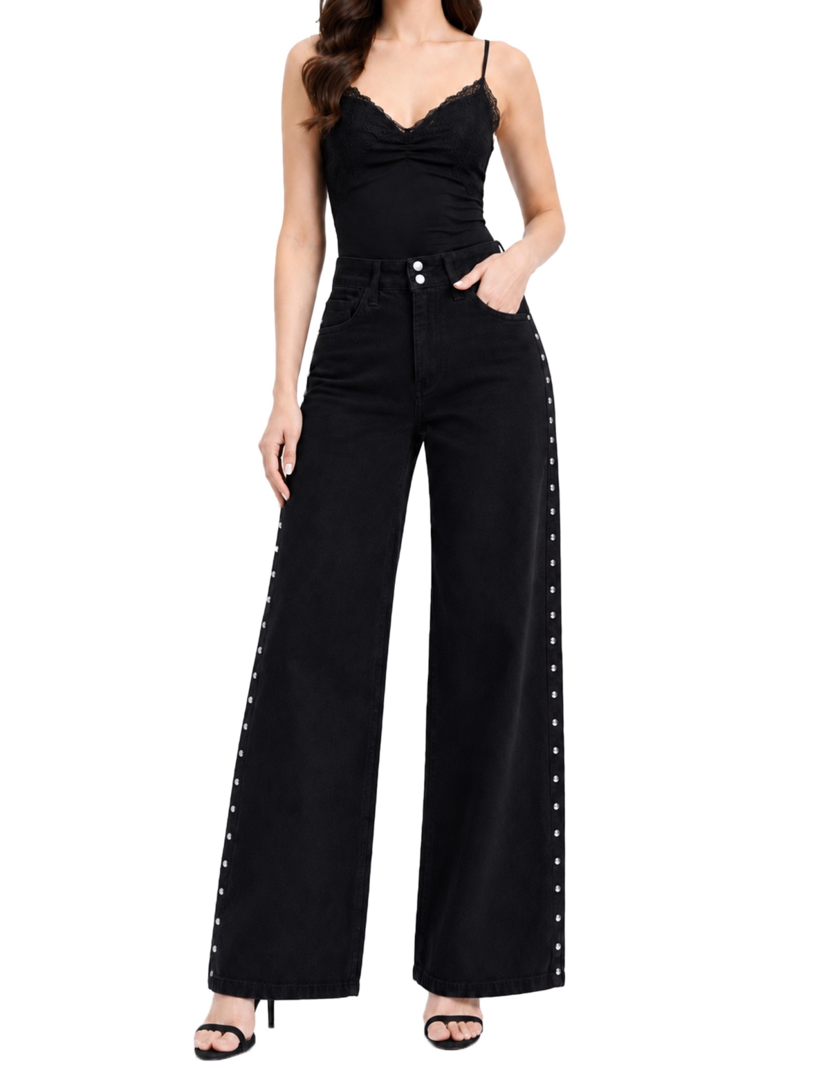 Indigo Poppy Tummy Control Dark Destructed Rolled Cuff Skinny Jean