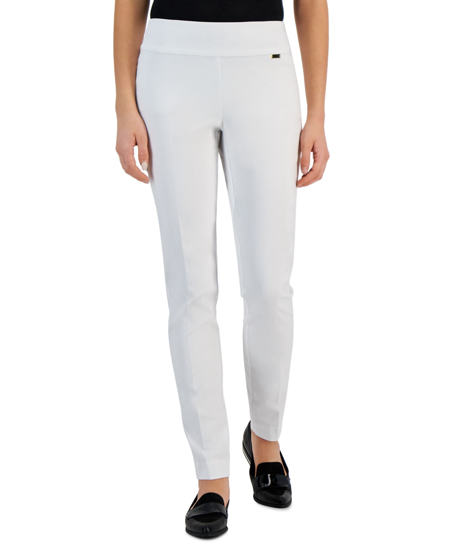 Женские брюки I.N.C. International Concepts Mid-Rise Petite Tummy-Control Skinny Pants, Petite & Petite Short, цвет: Яркий белый — фото 1