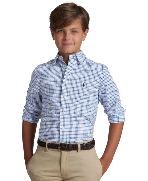 Рубашка Polo Ralph Lauren в клетку из хлопкового поплина для мальчиков
