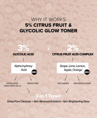 Nudeskin 5% Citrus Fruit & Glycolic Glow Toner, 3.21-oz.