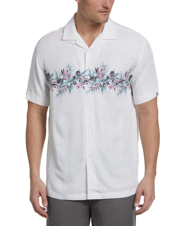 Cubavera Men's Textured TropicalPrint ButtonDown Camp Shirt Macy's