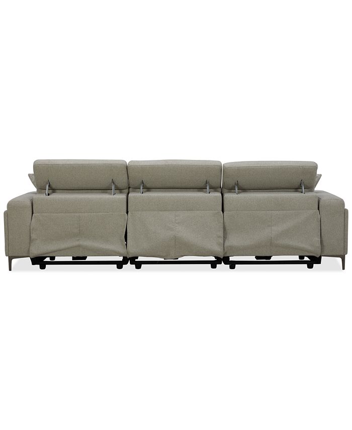 Furniture Adney 121" 3 Pc Zero Gravity Fabric Sectional with 3 Power