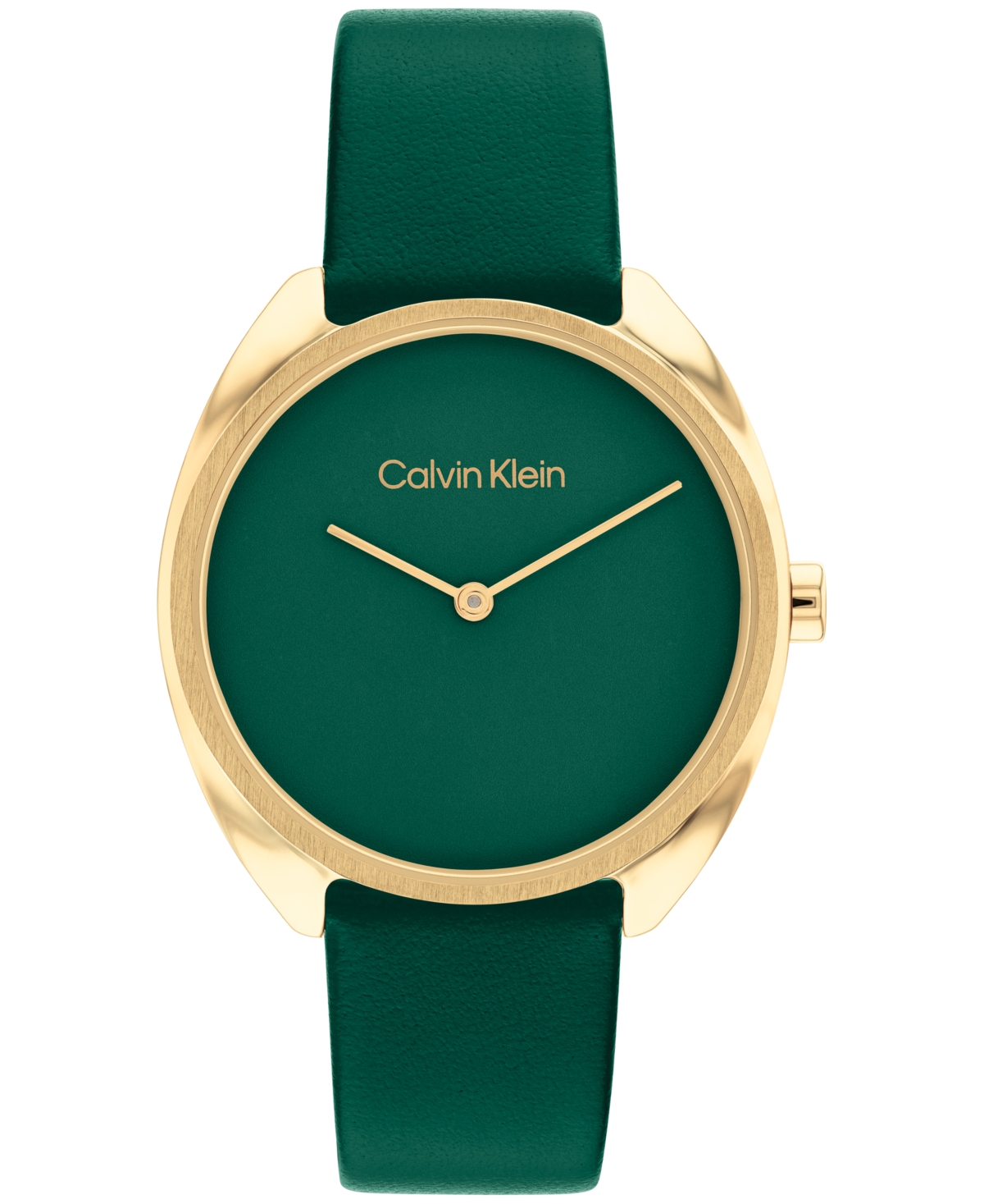 Women's Quartz Green Leather Strap Watch 34mm - Green