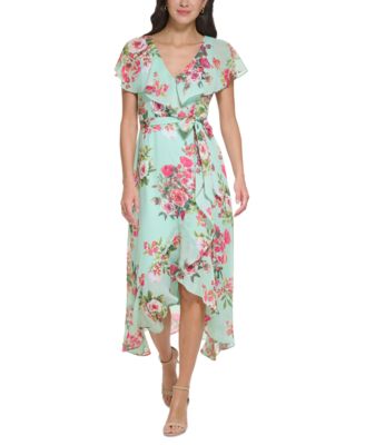 Jessica Howard - Women's Floral-Print Faux-Wrap Dress