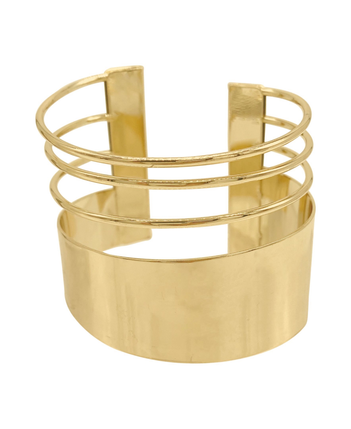 Shop Adornia 14k Gold Plated Multi Strand Tall Cuff Bracelet