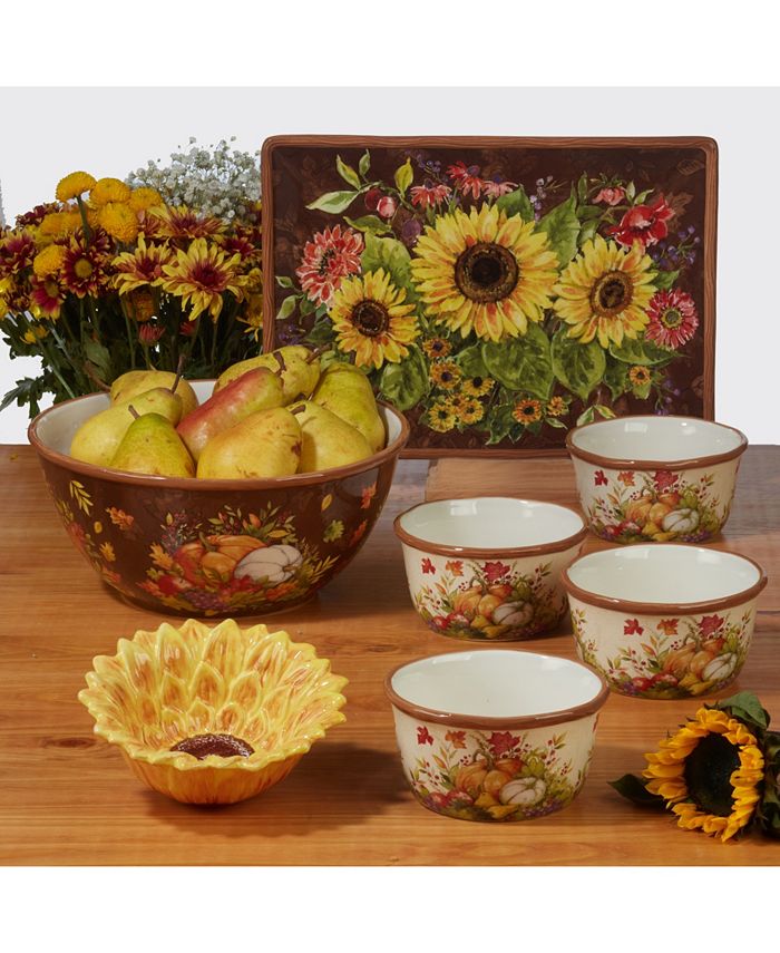 Certified International Harvest Blessings Set of 4 Dinner Plate Service