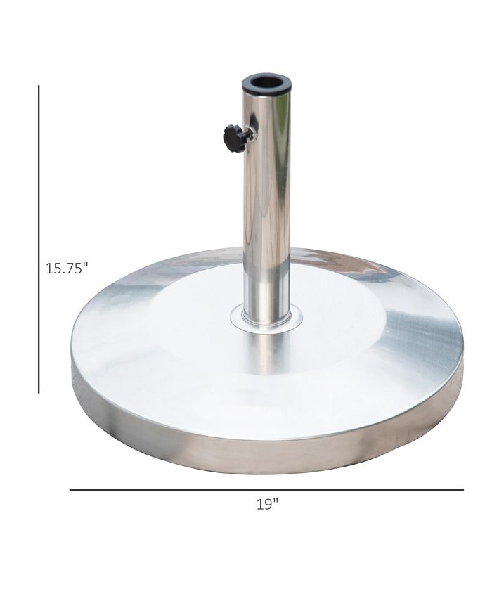 Outsunny 55lb Round Stainless Steel Outdoor Patio Umbrella Stand Base