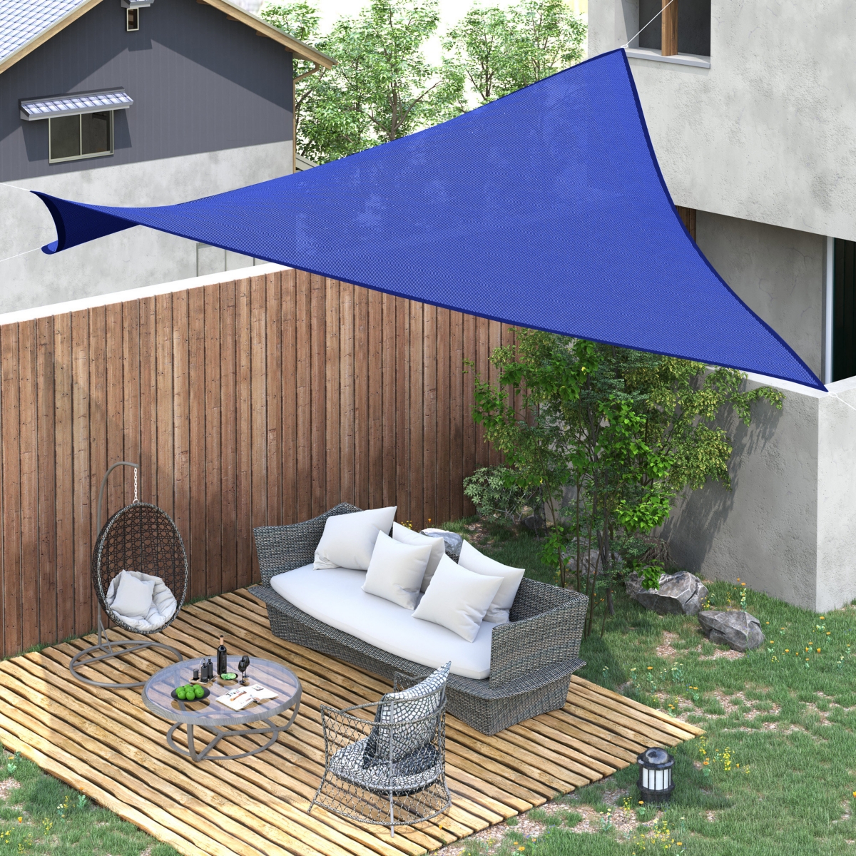 Outsunny Sun Shade Sail Cover Outdoor Canopy Patio Triangle Square Recgle
