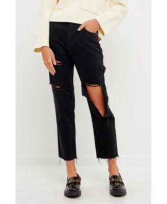 Women's Destroyed Mom Jeans