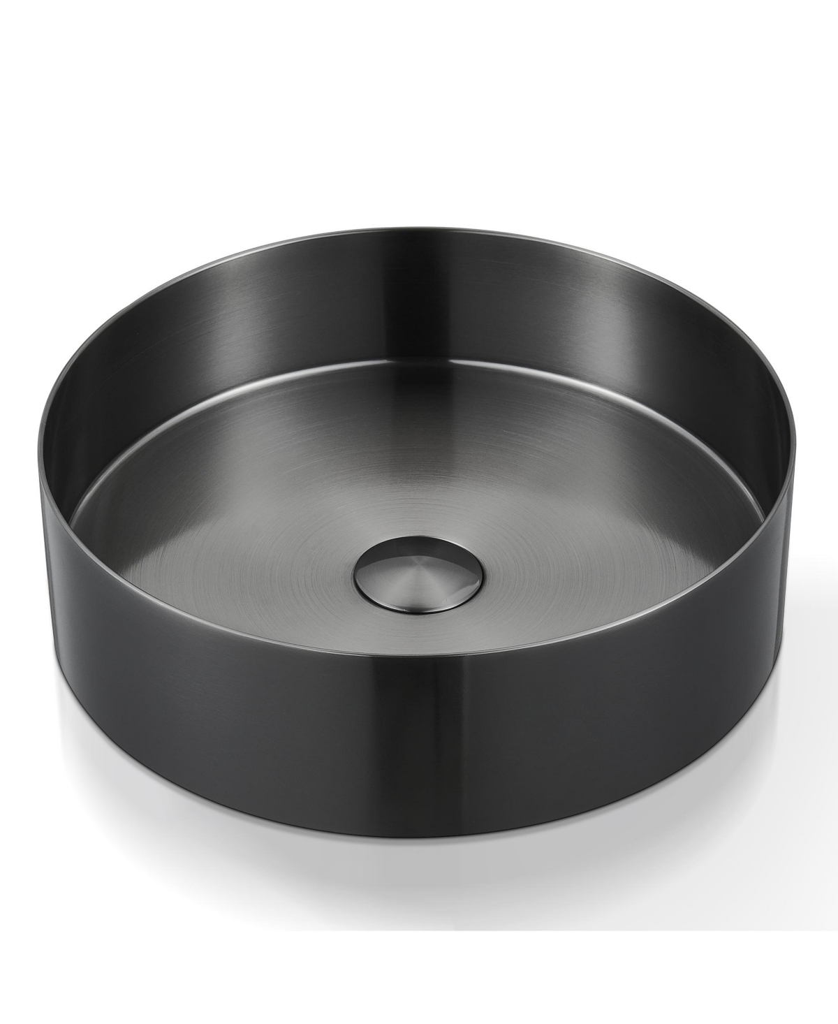 14.9'' Stainless Steel Circular Vessel Bathroom Sink - Black