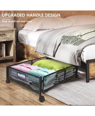 Under Bed Storage Containers with Wheels, Under Bed Organizer Drawer for Clothes, Toy, 2 Packs