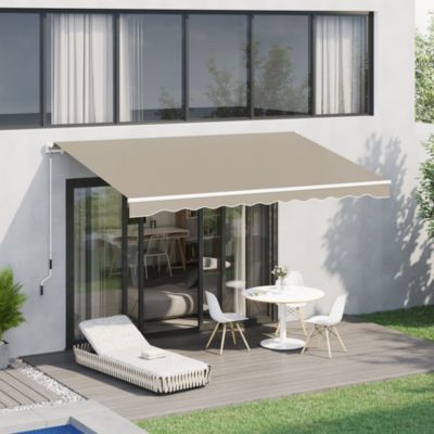 13' x 8' Manual Retractable Awning Sunshade Shelter,