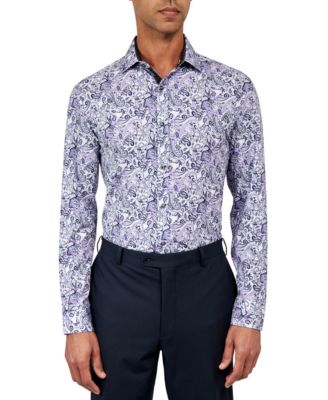 Society of Threads - Men's Regular-Fit Paisley Performance Dress Shirt