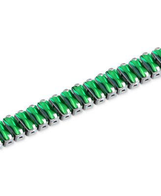 Cubic Zirconia Baguette Tennis Bracelet in Sterling Silver