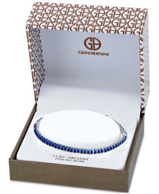 Cubic Zirconia Baguette Tennis Bracelet in Sterling Silver, Created for Macy's