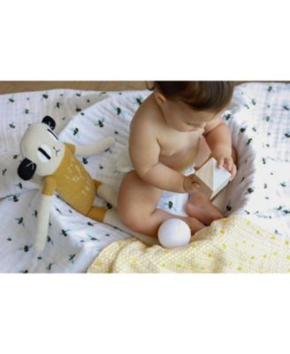 Baby Certified Organic Muslin Four-Layer Reversible All Season Snug Blanket, Bee