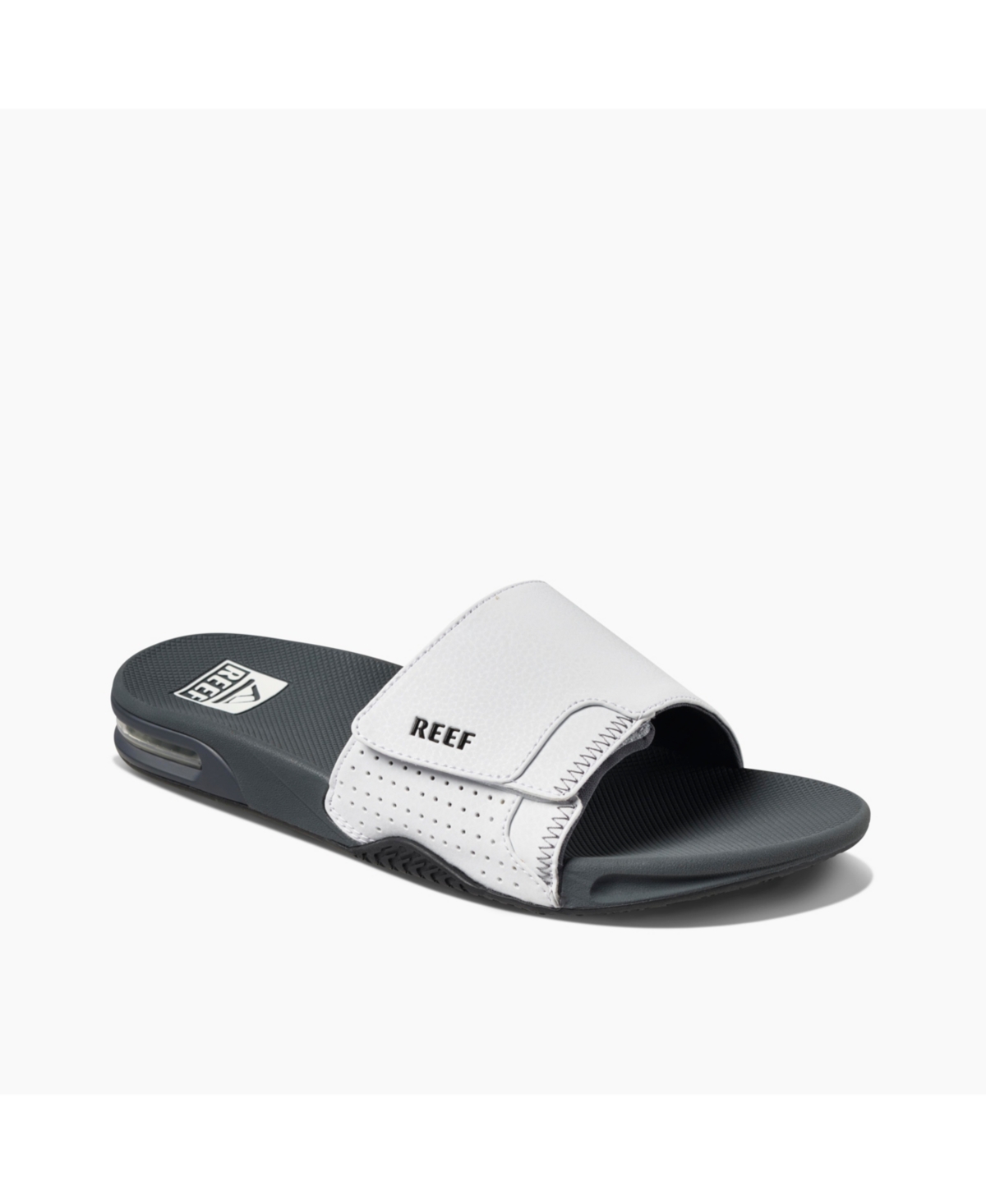 Men's Fanning Comfort Fit Slides - Gray, White