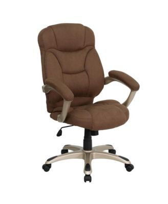 High Back Executive Ergonomic Office Chair With Silver Nylon Base And Arms