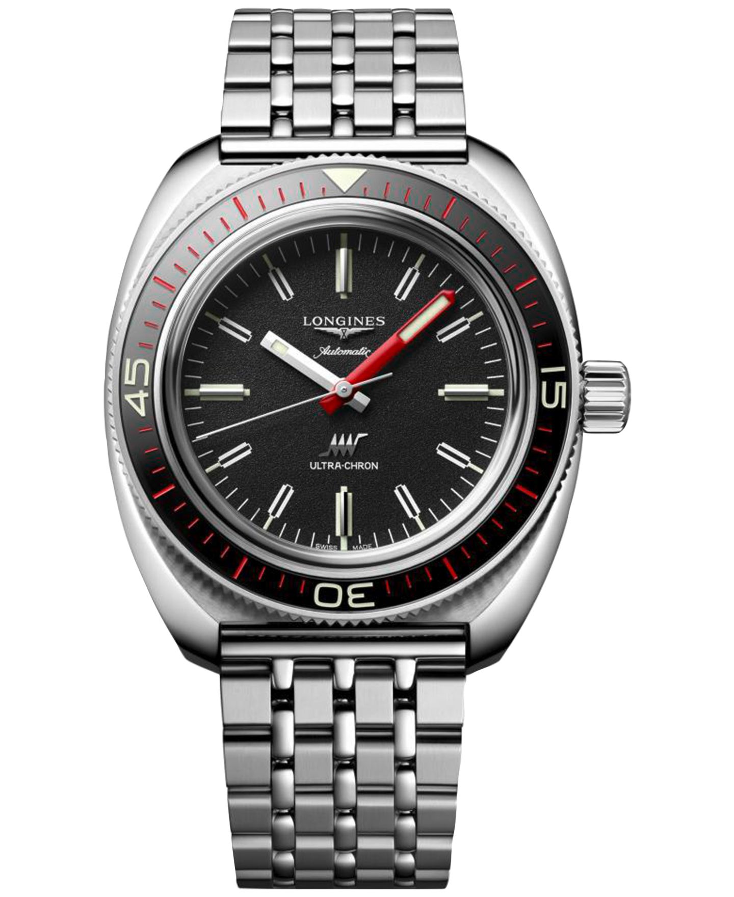Мужские часы Longines Swiss Automatic Ultra-Chron Stainless Steel Bracelet Watch 43mm — фото 1