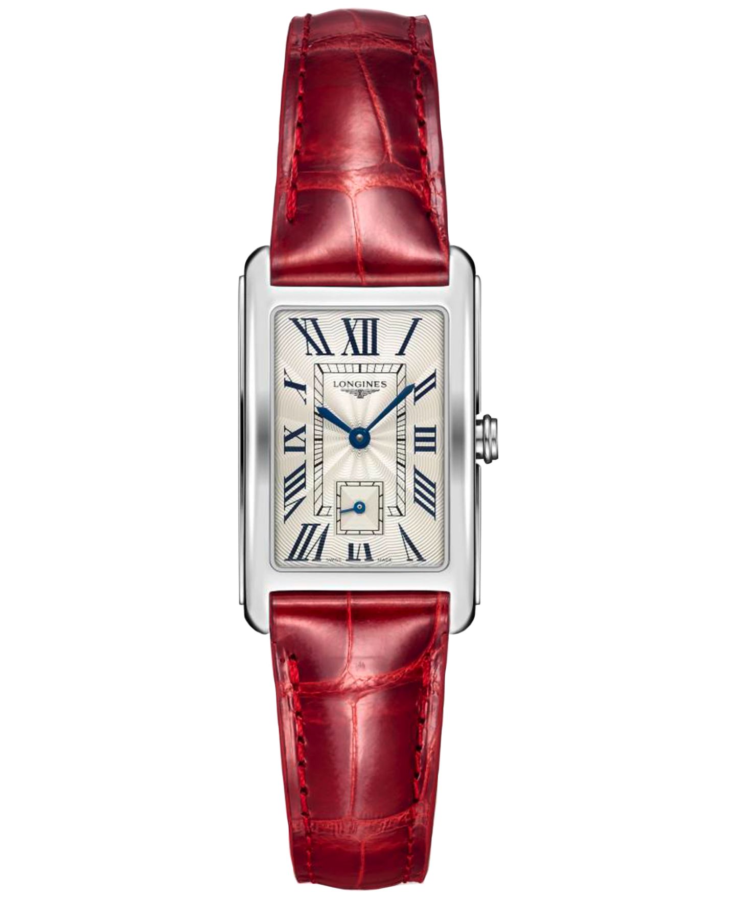 Женские часы Longines Swiss DolceVita Red Leather Strap Watch 23x37mm — фото 1