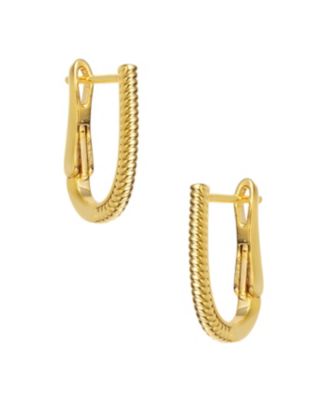 Delicate "U" Small Wave Design Hoop Earrings for Women
