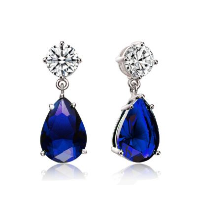 Sterling Silver Clear Cubic Zirconia Dangling Earrings