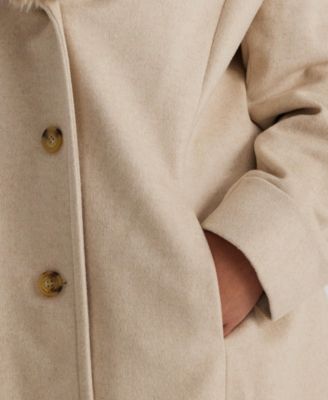 Plus Size Faux-Fur-Collar Coat