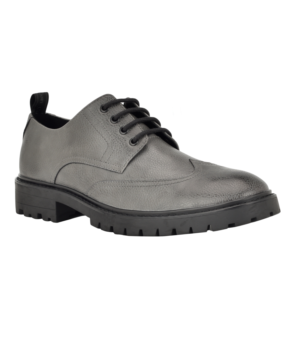Calvin Klein Men's Ling Dress Lace-up Loafers In Medium Gray Leather