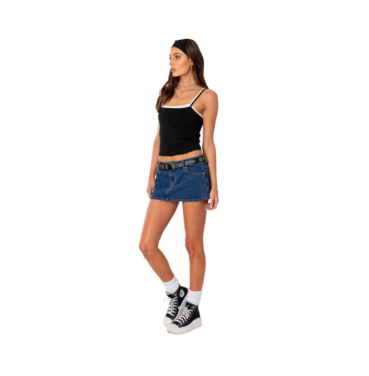 Women's Layered Tank Top - Black-and-white