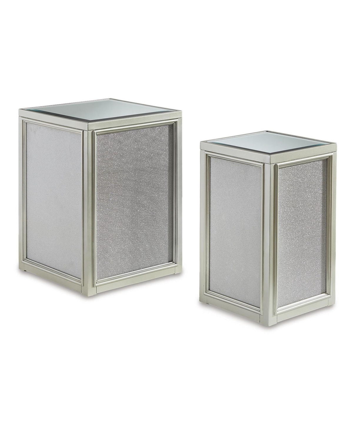 Signature Design By Ashley Traleena Nesting End Tables, Set Of 2 In Silver Finish