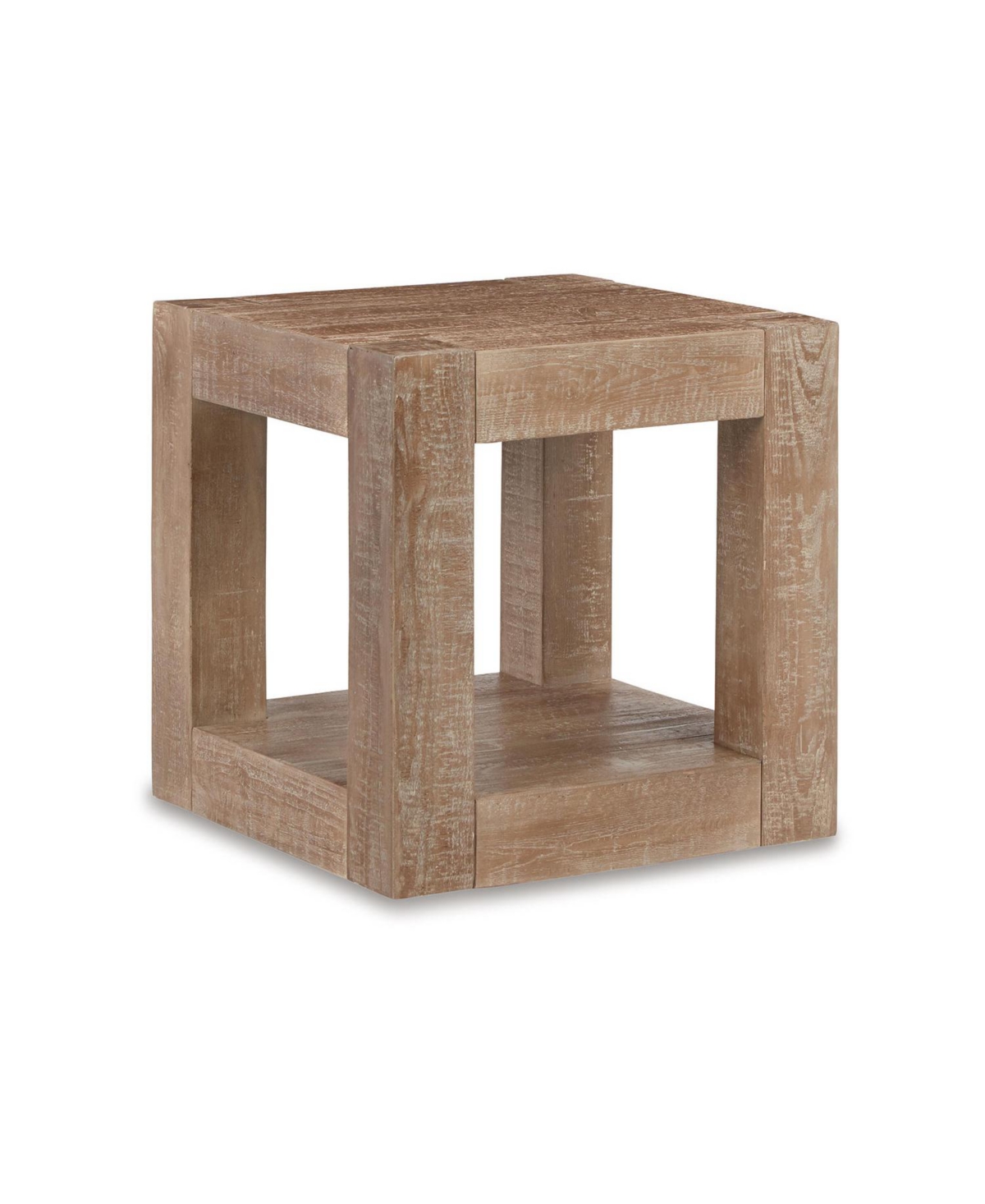 Signature Design By Ashley Waltleigh Square End Table In Distressed Brown