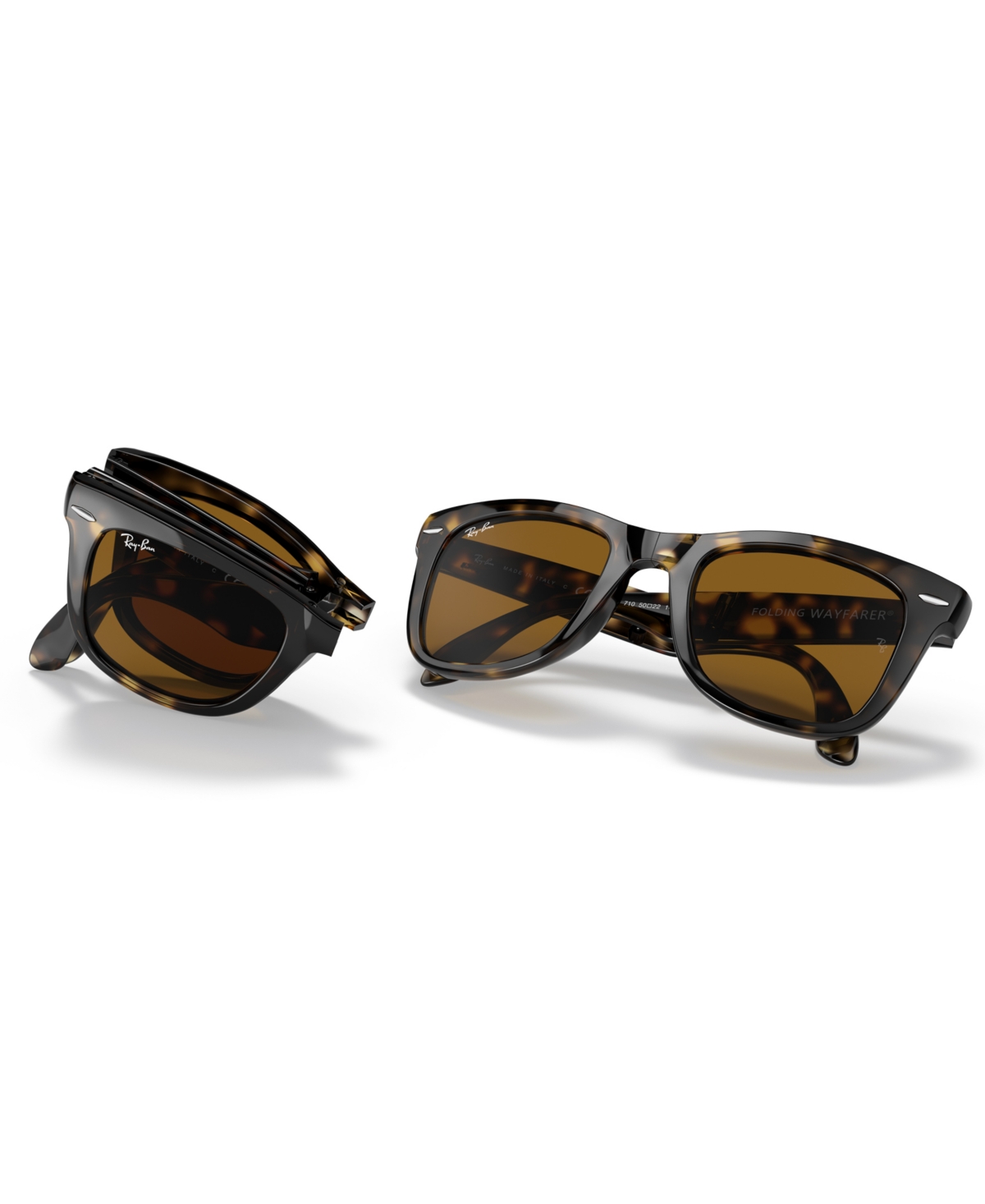 Ray Ban Sunglasses, Rb4105 Folding Wayfarer In Tortoise Brown,brown