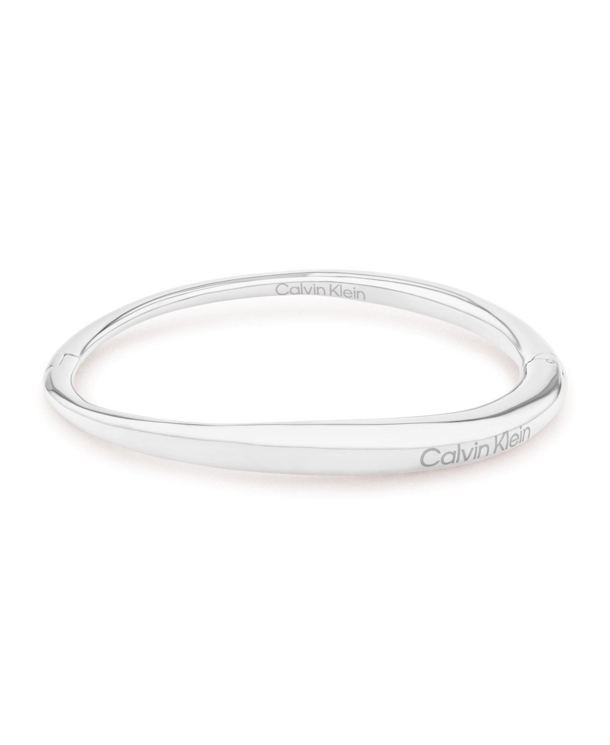 Calvin Klein Linear Drop Bangle In Silver Tone