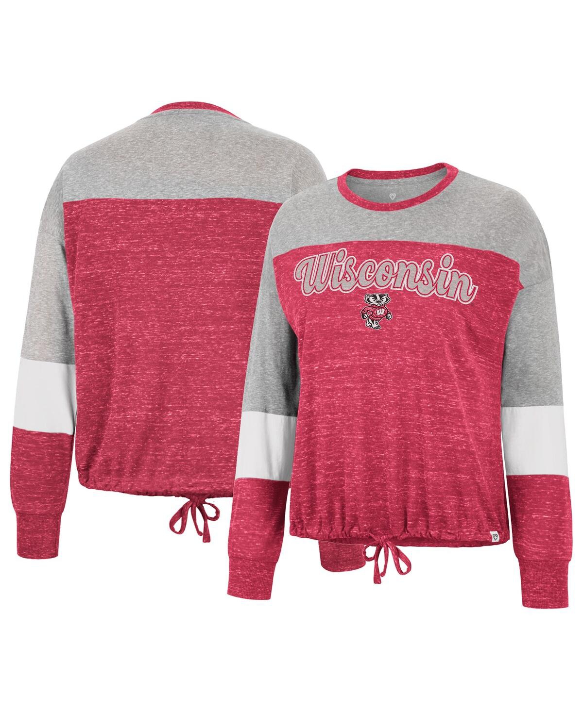 Colosseum Women's  Red Wisconsin Badgers Joanna Tie Front Long Sleeve T-shirt