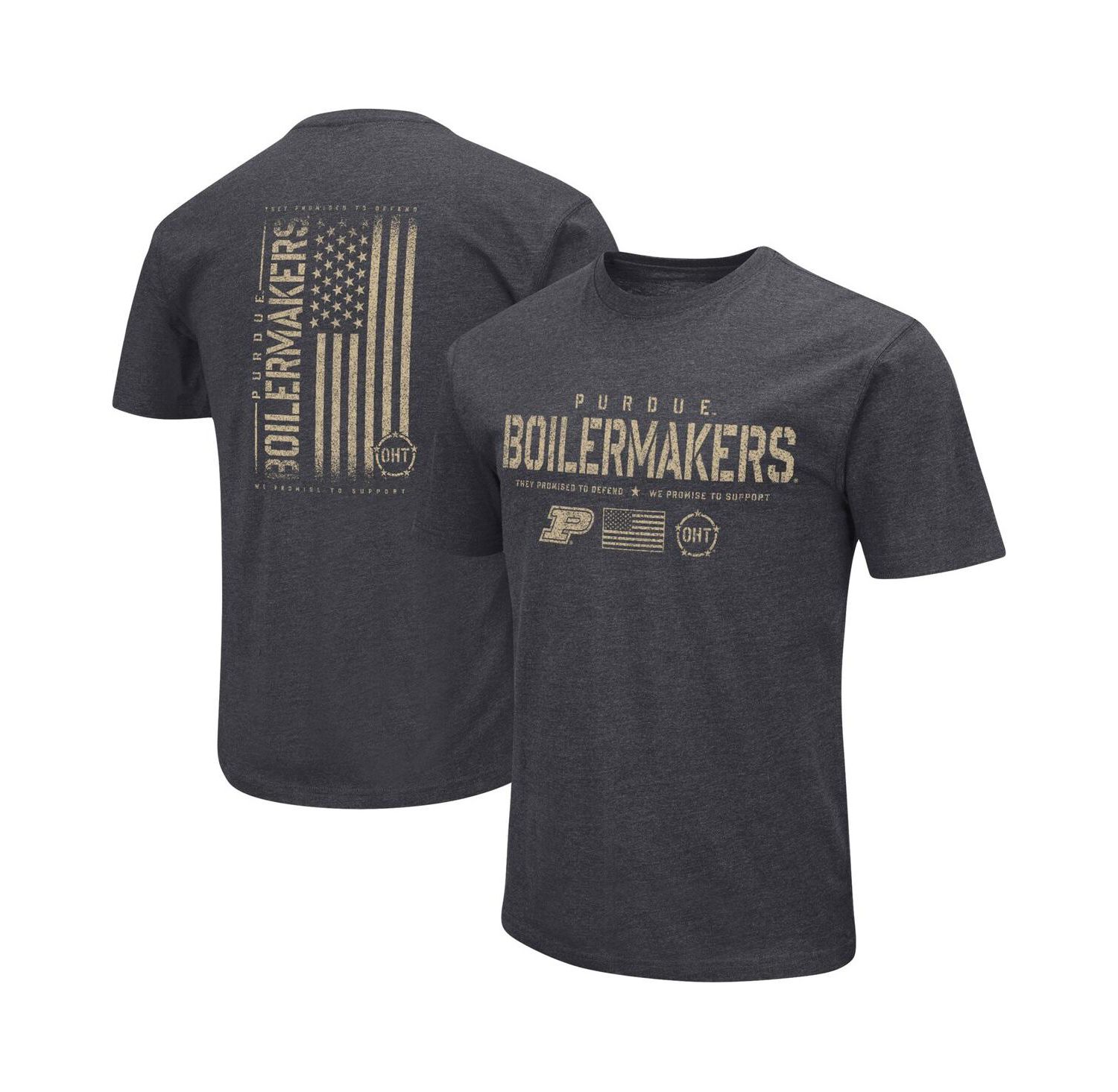 Men's Heather Black Purdue Boilermakers Big and Tall OHT Military-Inspired Appreciation Playbook T-shirt