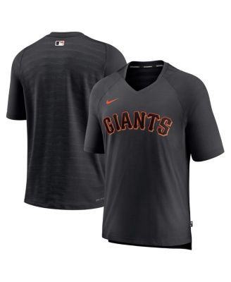 Men's Black San Francisco Giants Authentic Collection Pregame Raglan Performance V-Neck T-shirt
