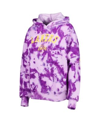 Women's Purple Los Angeles Lakers Brushed Cotton Tie-Dye Pullover Hoodie