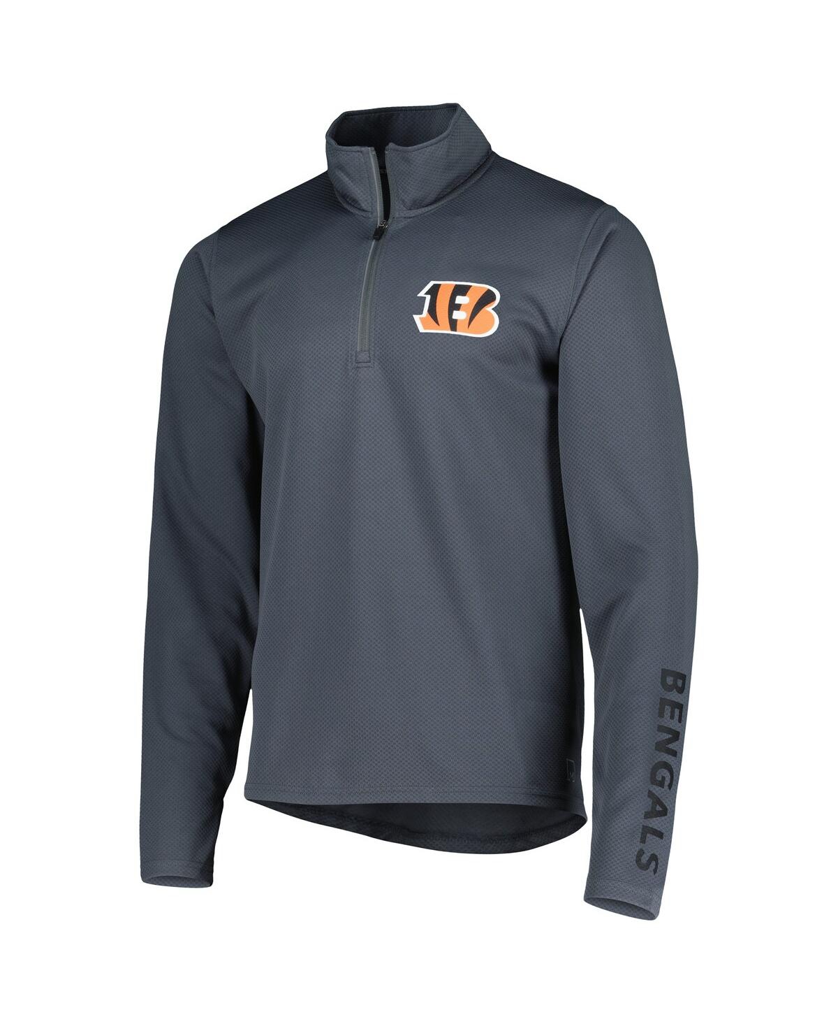 Msx By Michael Strahan Men's  Charcoal Cincinnati Bengals Half-zip Hoodie In Charcoal