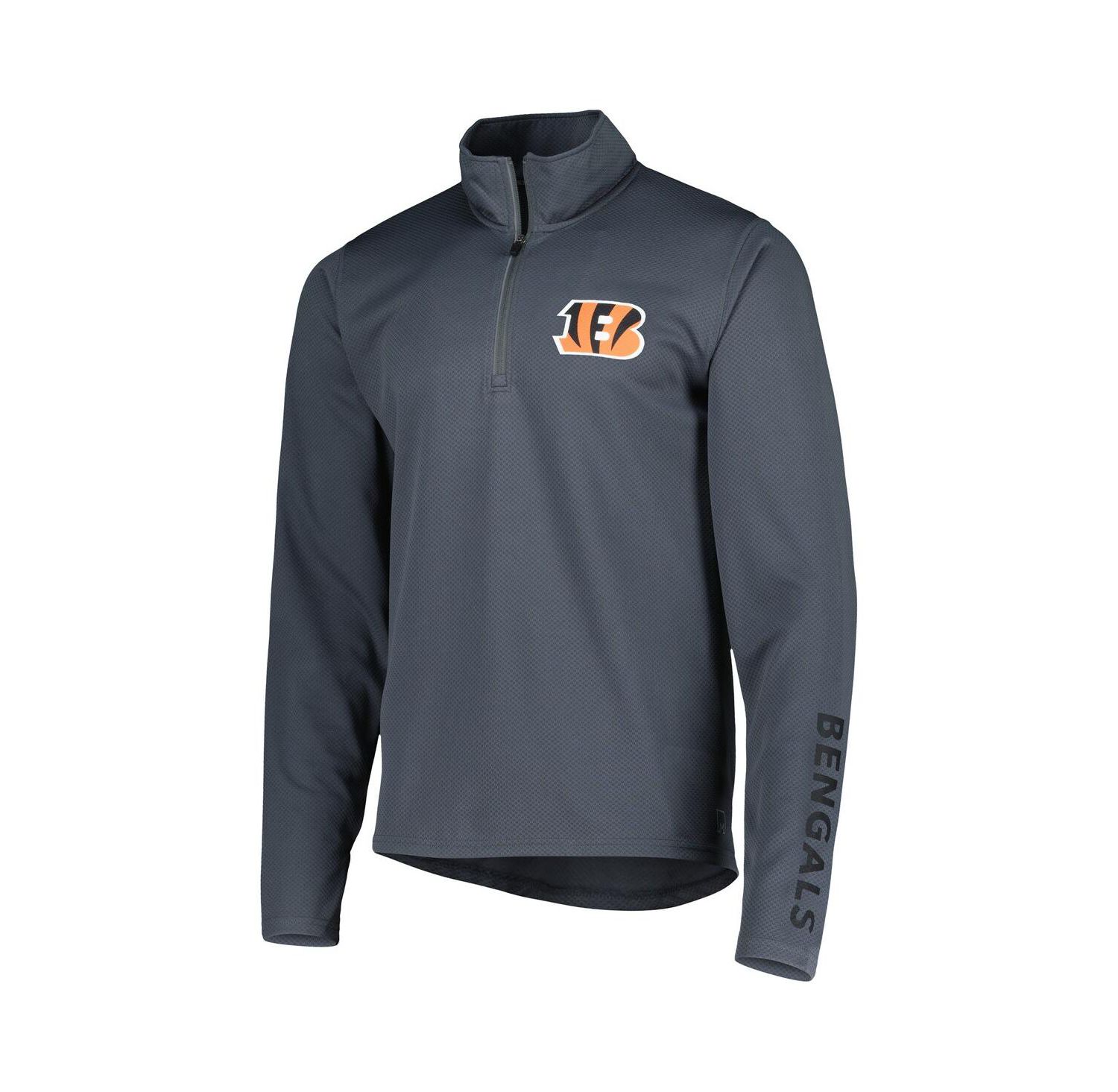 Men's Charcoal Cincinnati Bengals Half-Zip Hoodie