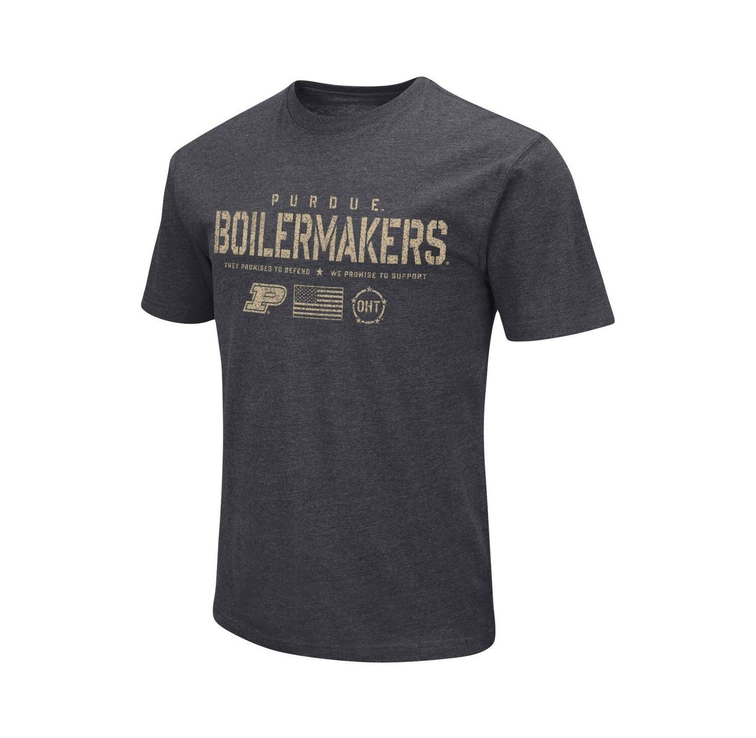 Men's Heather Black Purdue Boilermakers Big and Tall OHT Military-Inspired Appreciation Playbook T-shirt