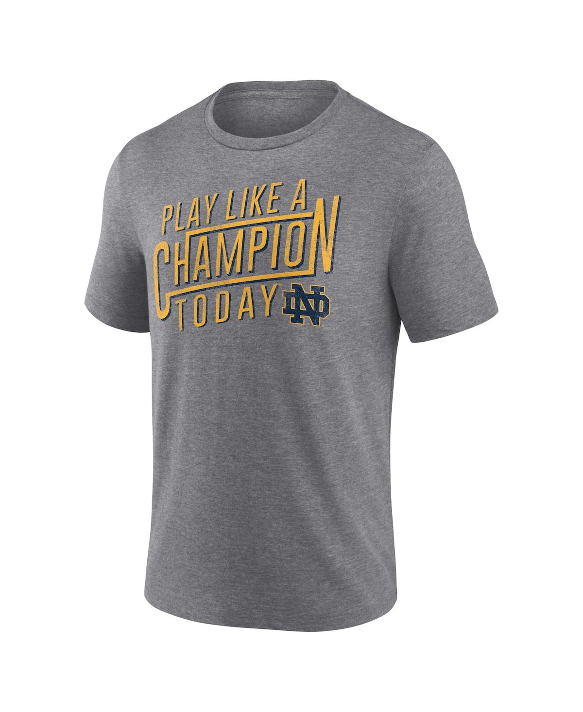 Shop Fanatics Men's  Heather Gray Notre Dame Fighting Irish Play Like A Champion Tri-blend T-shirt